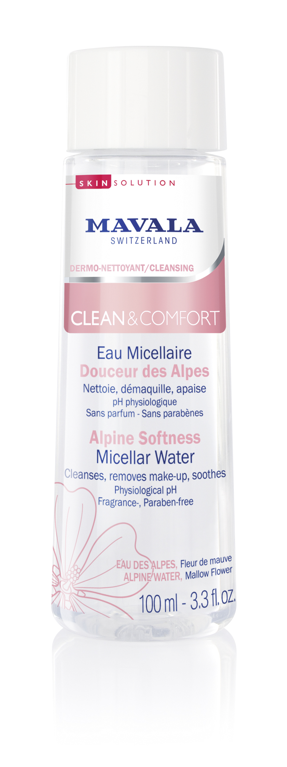 CLEAN & COMFORT - Sanftes Alpen-Mizellarwasser - Reinigt, entfernt Make-up und beruhigt   - Vegan